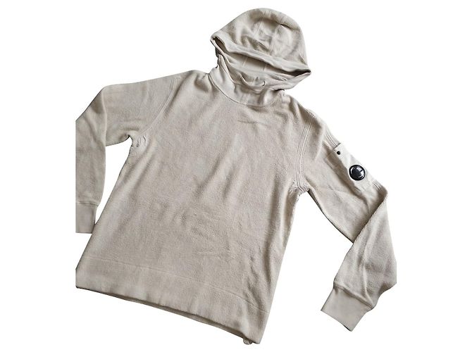 Pull CP Company Beige en Coton avec Capuche