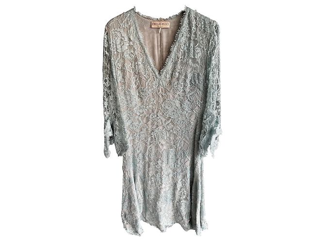 Emilio Pucci Spitzenkleid Türkis