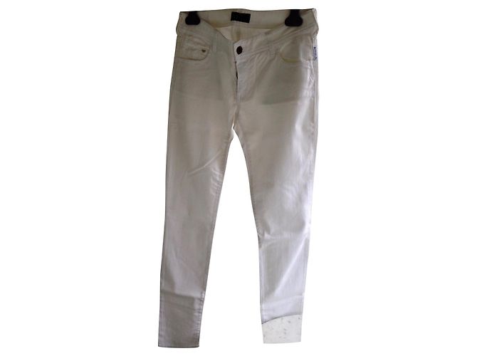 Armani Jeans Baumwolljeans in Eggshell Aus weiß