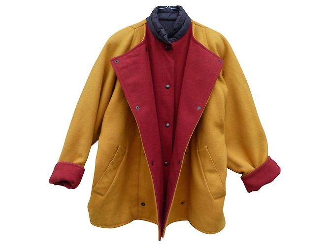 Pennyblack short wool coat yellow red navy blue