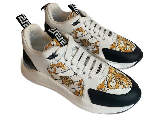 Versace sneakers gold hardware cloth