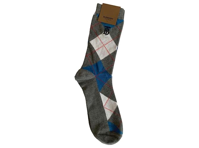 Burberry socks Grey Cotton  ref.684133