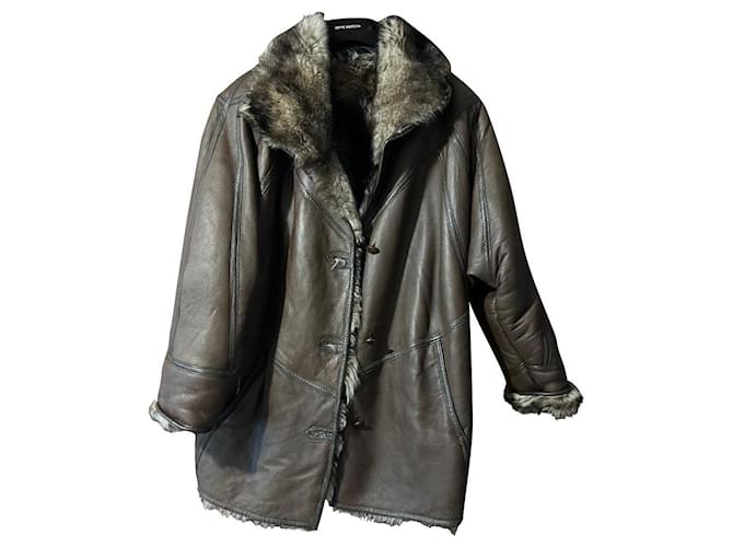 Autre Marque Coats, Outerwear Brown Leather  ref.684180