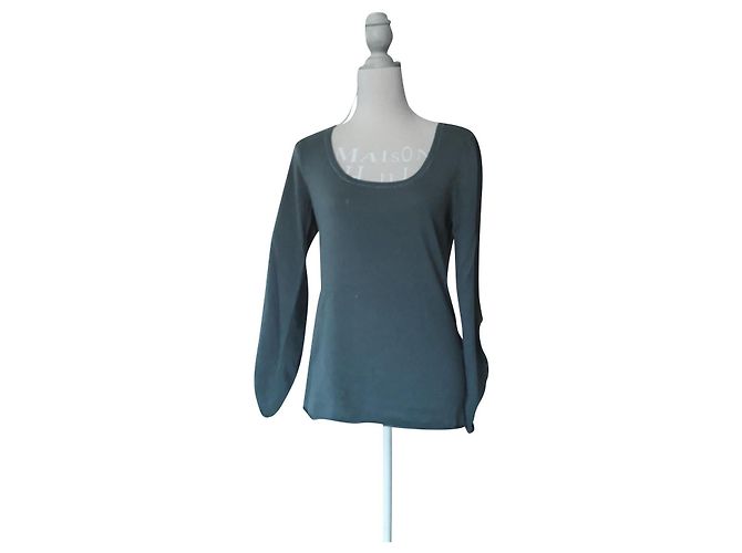 Camisola Berenice de Cachemira e Seda Verde com Zebras Bordadas Verde escuro