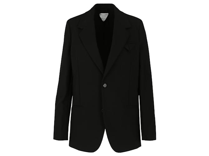 Bottega Veneta Oversized Double-Breasted Blazer Black Wool  ref.684211