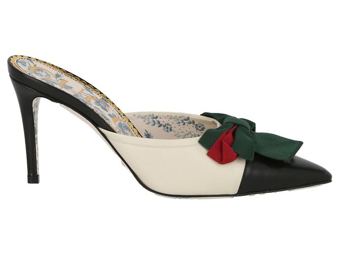 Gucci Web Bow Leather Mules