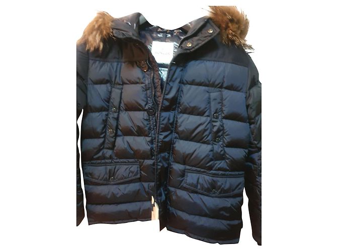 Piumino Moncler Blu Scuro Nylon Uomo