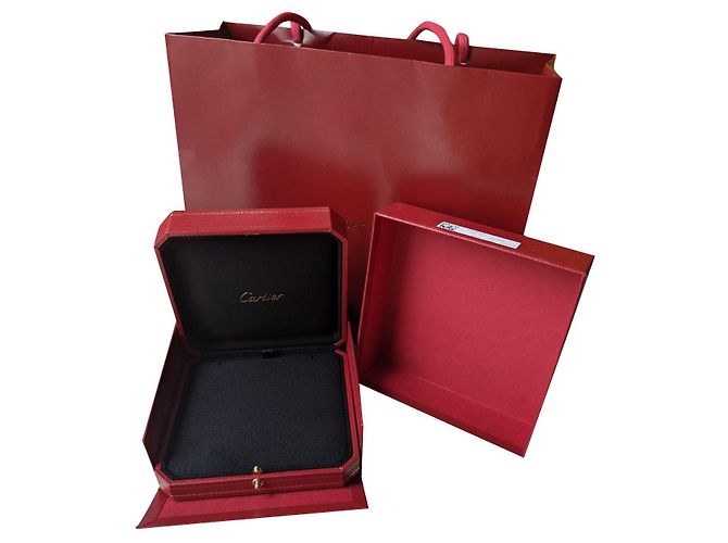 Caixa de pingente de colar Cartier com saco de papel Vermelho