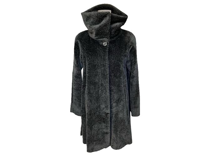 Max Mara black alpaca and wool coat