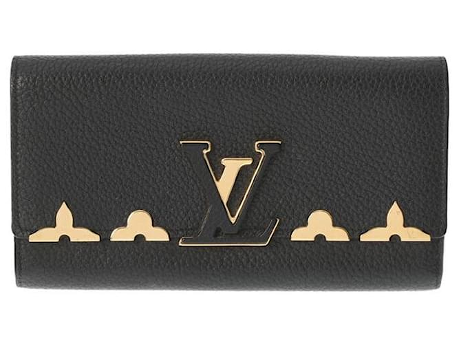 Louis Vuitton Portefeuille capucines Negro Cuero  ref.684447