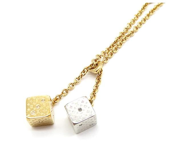 Louis Vuitton Lucky Gram Dice Necklace Silvery Gold hardware Gold