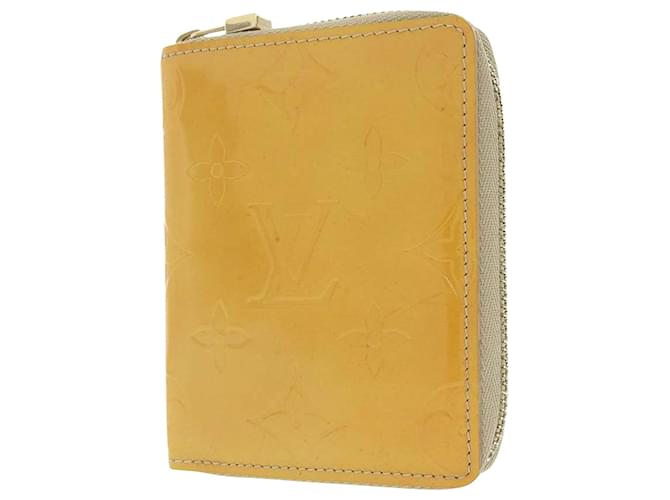 LOUIS VUITTON Monogram Vernis Elise Yellow Patent Leather Wallet