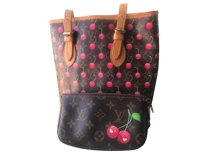 Bucket Louis Vuitton EIMER MONOGRAMM CERISE Braun