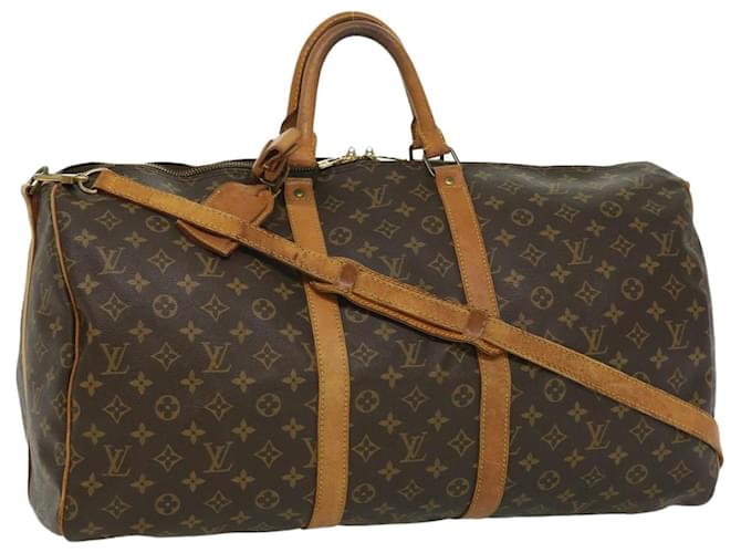 Louis Vuitton Monograma Keepall Bandouliere55 Boston Bag M41414 Autenticação de LV 32225 Lona  ref.684839