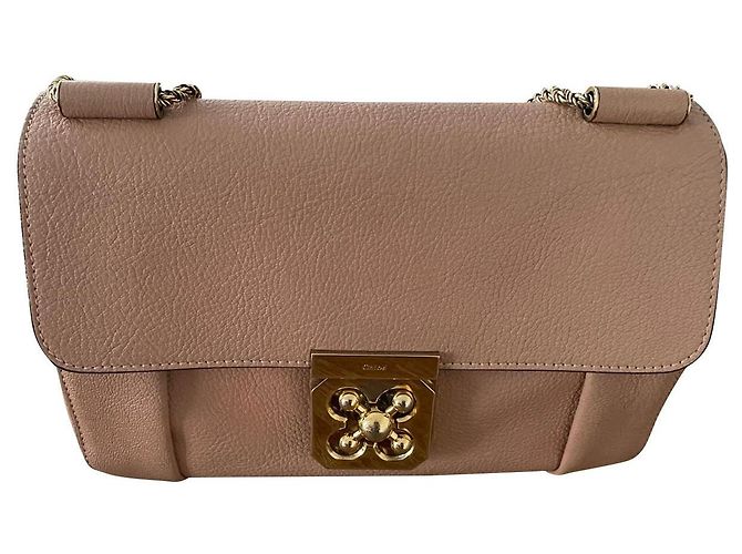 Sac Chloé Elsie en cuir d'autruche rose