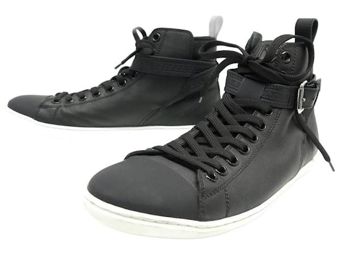 NEW LOUIS VUITTON FALCON HIGH TOP SNEAKERS SHOES 7 IT 42 LEATHER SNEAKERS Black  ref.685169