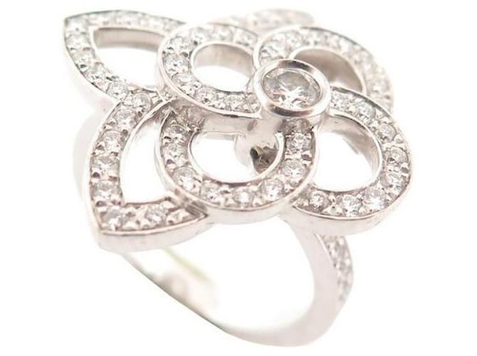 LOUIS VUITTON LES ARDENTES FLOWER RING 50 WHITE GOLD 18K AND