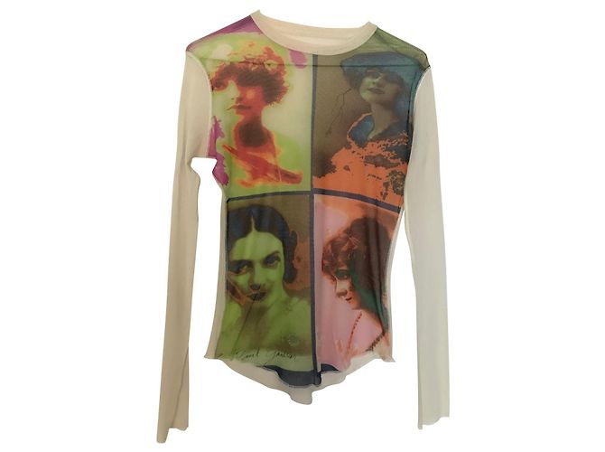 Top de malla Jean Paul Gaultier estampados Andy Warhol Multicolor