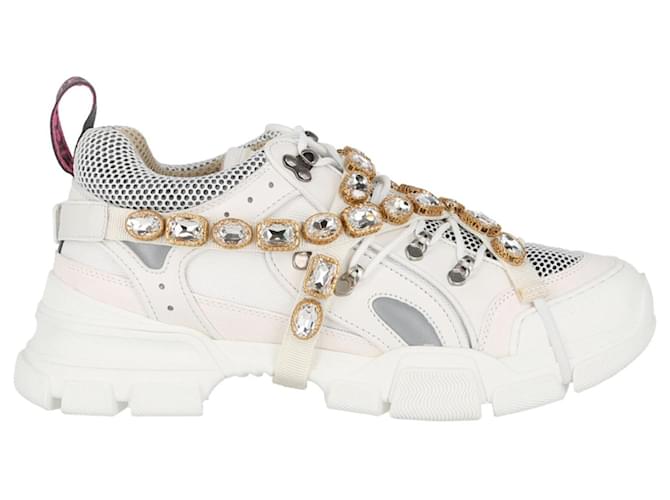 Gucci Flashtrek Chunky Leather Sneakers White  ref.685313