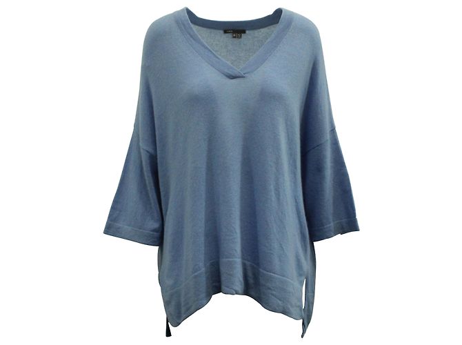 Vince Oversize-Pullover aus hellblauem Kaschmir 