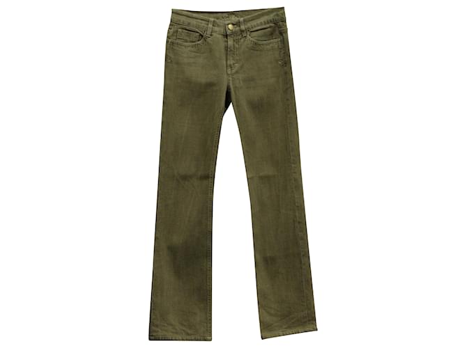 Pantalones rectos Loro Piana de algodón verde  ref.685318