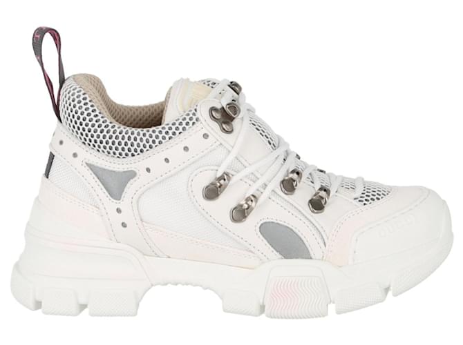Gucci Flashtrek Leather Sneakers White  ref.685378