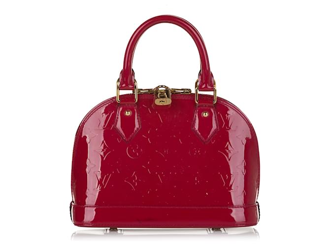 Louis Vuitton Red Vernis Alma BB Rot Bordeaux Leder Lackleder  ref.685482