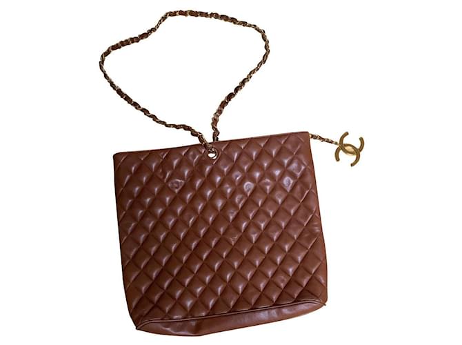 Chanel Big bag Light brown Leather  ref.685611