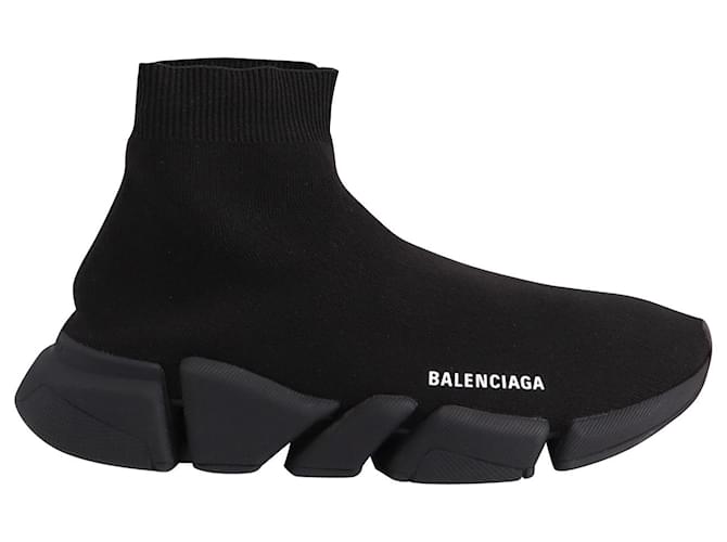 Balenciaga Velocità 2.0 Sneaker in Maglia di Poliestere Nero Riciclato  ref.685752