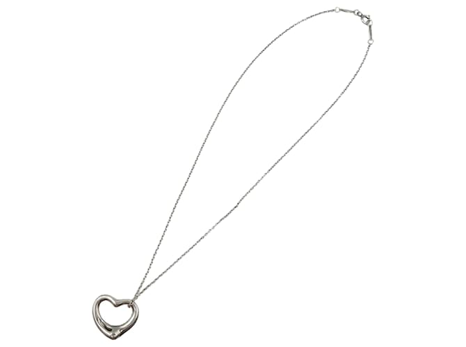Tiffany & Co Open Heart Silvery Silver  ref.685853