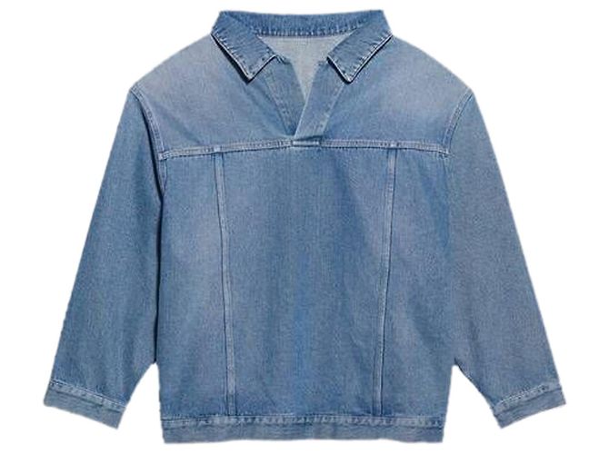 City Giacca in denim Vareuse di Balenciaga in cotone indaco stonewash
