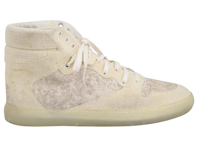 Balenciaga High Top Sneakers in Cream Suede White  ref.685937