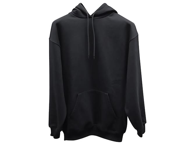 Balenciaga Sudadera con capucha y logo en la espalda en algodón negro  ref.685949