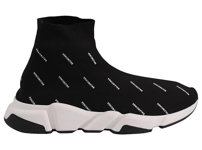 Balenciaga Logo Speed 2.0 Sneaker in Black Recycled Knit Polyester  ref.685950
