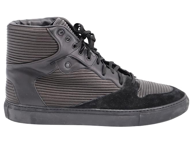 Balenciaga Cotes High Top Sneakers aus schwarzem Leder  ref.685963