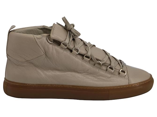Balenciaga Arena High-Top Sneakers in Olive Green Lambskin Leather  ref.686057
