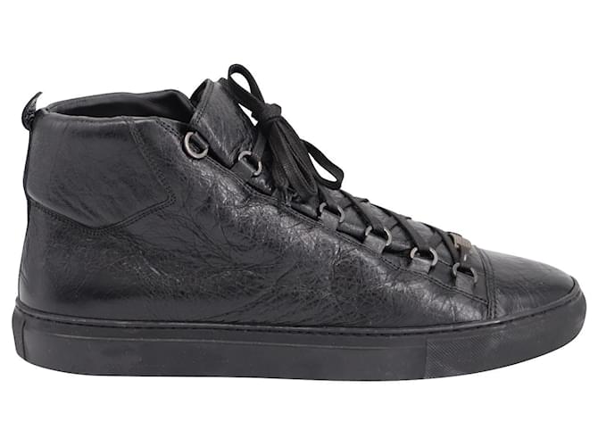 Balenciaga Arena High-Top Sneakers in Black Lambskin Leather  ref.686061