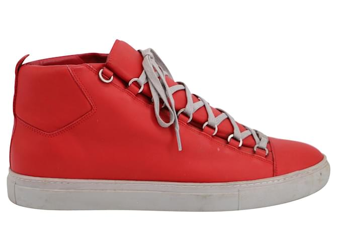 Balenciaga Arena High Top Sneakers in Red Leather  ref.686146