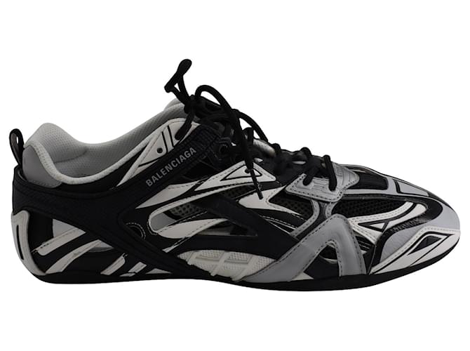 Balenciaga Drive Sneakers aus einfarbigem schwarzem Leder und Nylon-Mesh  ref.686148