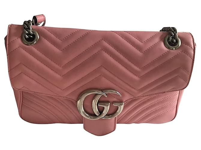 Marmont Gucci Handbags Pink Leather  ref.686238