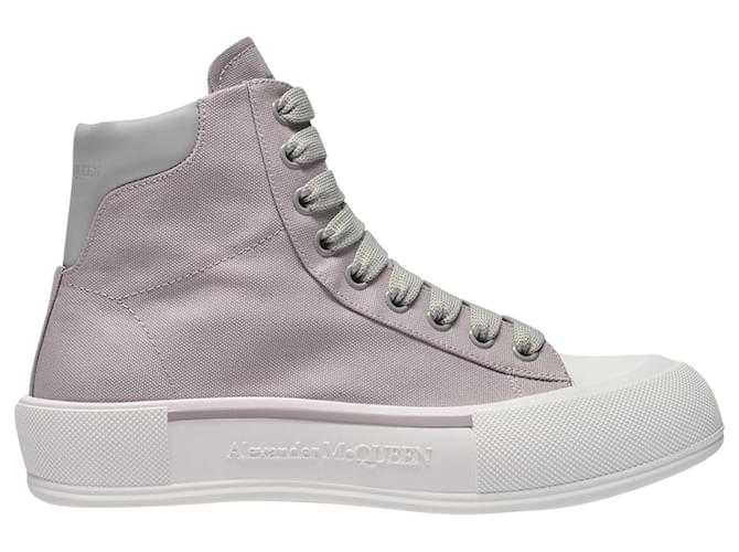 Alexander Mcqueen Sneakers Deck en Toile Grise Grey Cloth  ref.686295