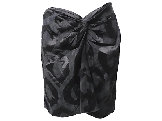 Isabel Marant Sophy falda delantera retorcida en viscosa negra Negro Fibra de celulosa  ref.686332