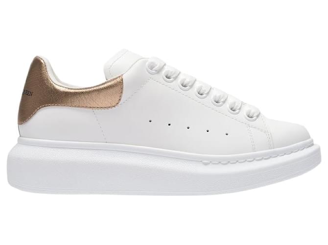 Oversized Sneakers - Alexander Mcqueen - White/Pink Gold - Leather  ref.686386