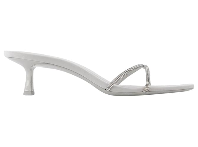 Alexander Wang Dahlia 50 Sandals in Crystal / Grey Leather Brown  ref.686423