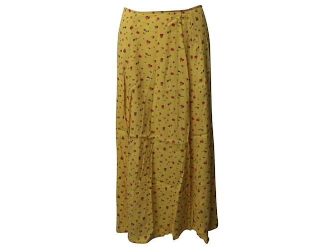 Reformation Floral Flowy Midi Skirt in Yellow Viscose Cellulose fibre  ref.686442