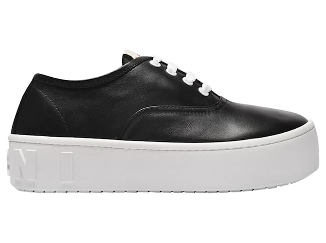 Marni Platform Sneakers in Black Leather  ref.686447