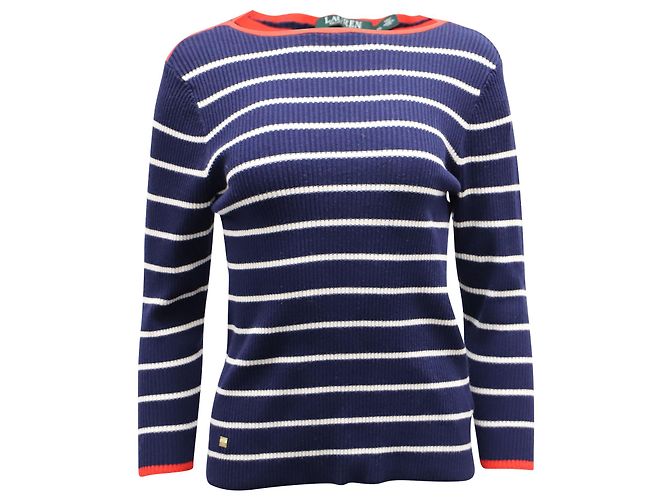 Autre Marque Lauren Ralph Lauren Suéter Ribbed em Algodão Azul Marinho