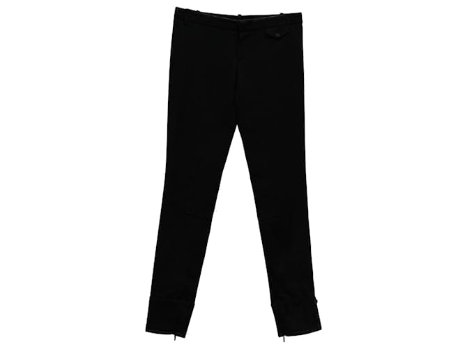 Pantalones de montar Gucci con detalles de cuero en mezcla de algodón negro  ref.686556