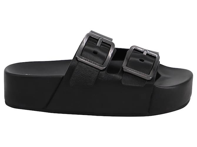 Day Balenciaga Mallorca Platform Sandals in Black Leather  ref.686683