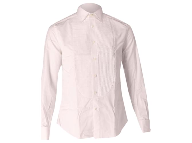 Brunello Cucinelli Camisa de esmoquin en algodón blanco  ref.686697